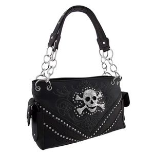 Western Concealed Carry Rhinestone Skull Purse